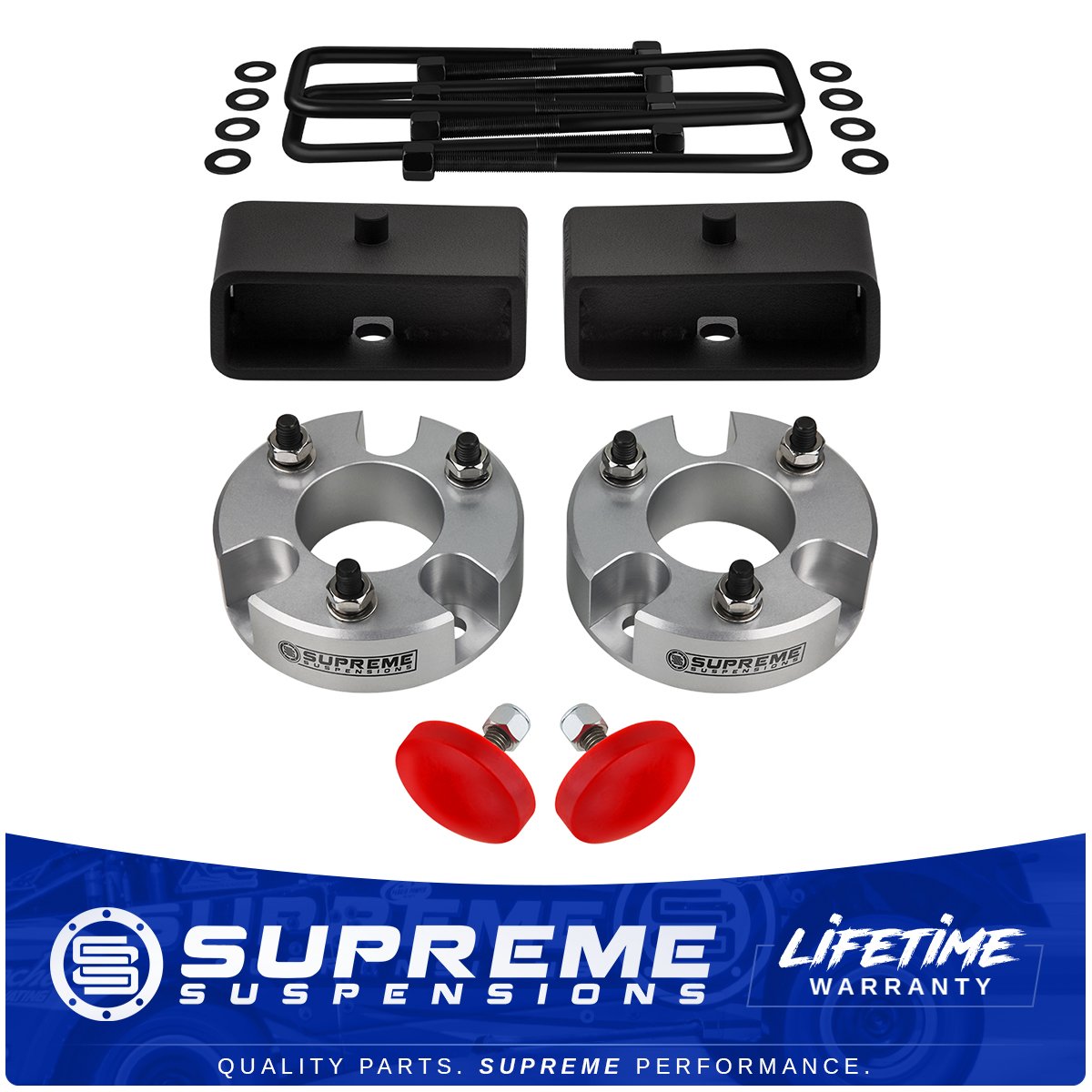 3" Front + 2" Rear Lift Leveling Kit Silver + Bump Stops PRO Fits: 2005-2020 Nissan Frontier B
