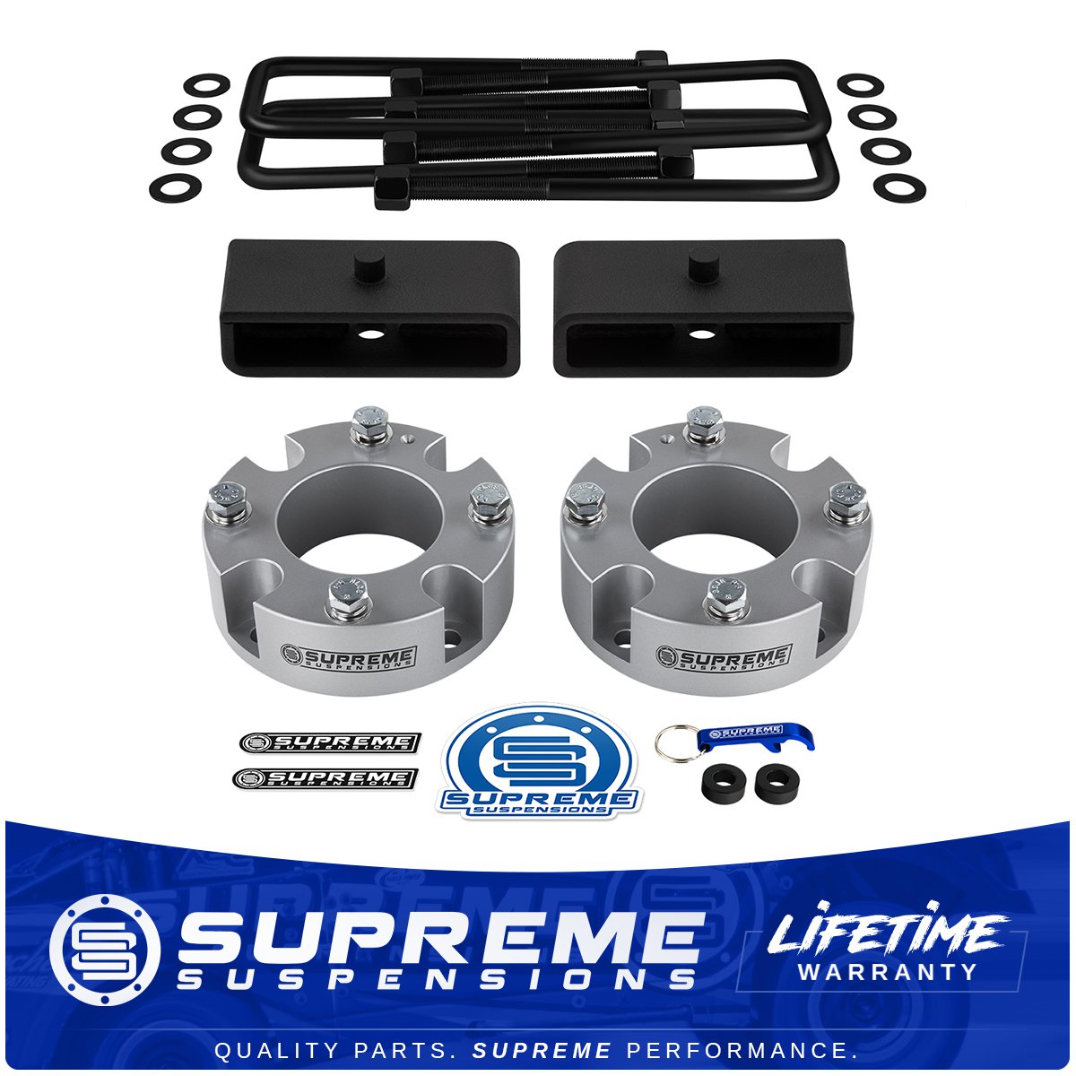 3" Front Spacers and 1.5" Rear Blocks Lift Kit FOR 07-21 Toyota Tundra 4x4