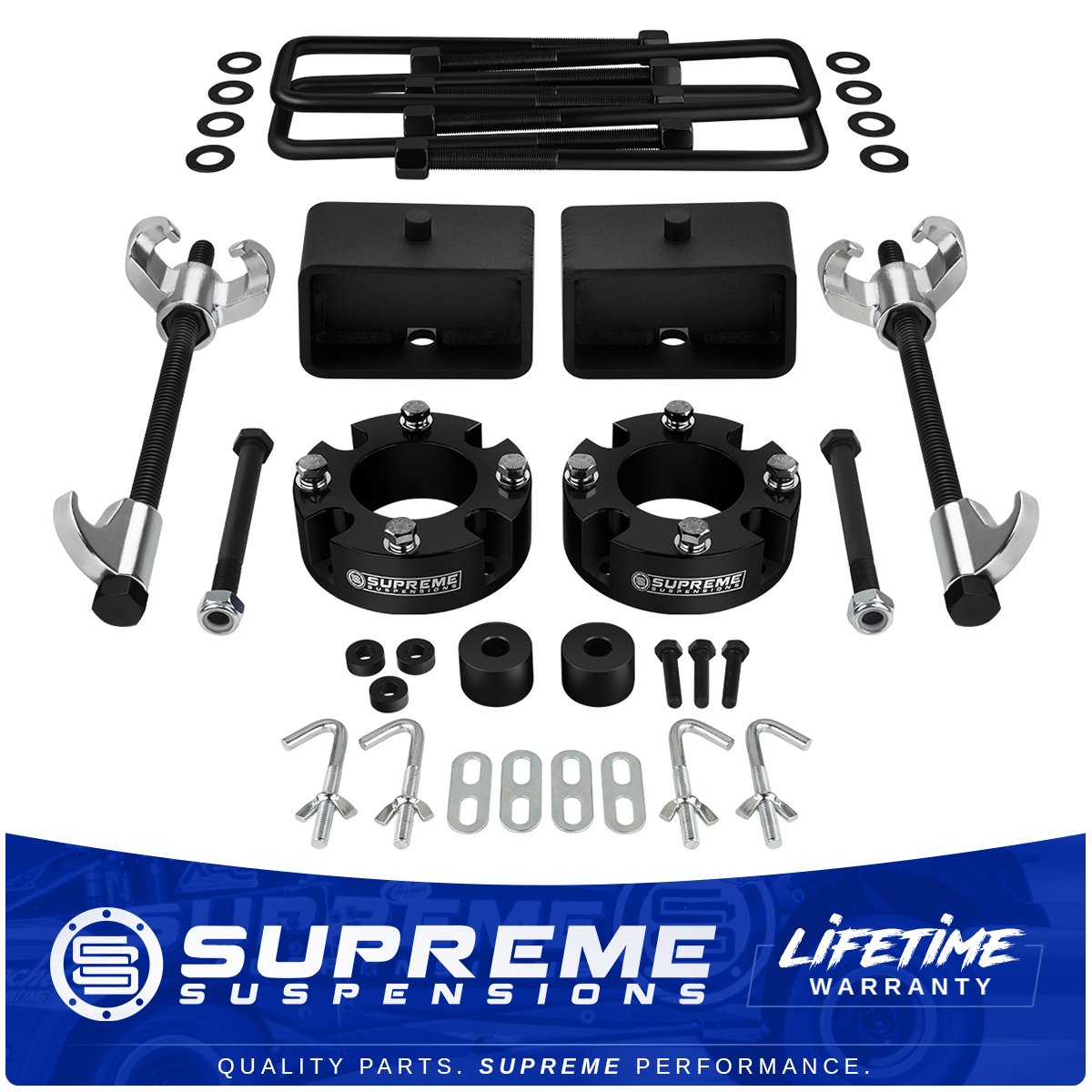 3" Front and Rear Lift Level Kit + Compressor Tool + Diff Drop For 07-21 Toyota Tundra
