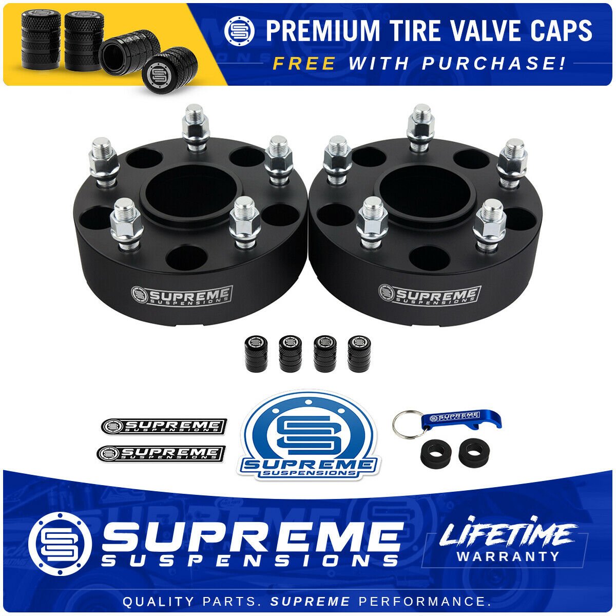 5 x 139.7mm BP 77.8mm Wheel Spacers Fits Dodge Mitsubishi Chrysler Kit Includes Valve Caps