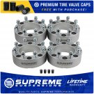 4 pcs Set Wheel Spacers (8x6.5") And Valve Caps CNC Aluminum Fits Ram 2500 3500