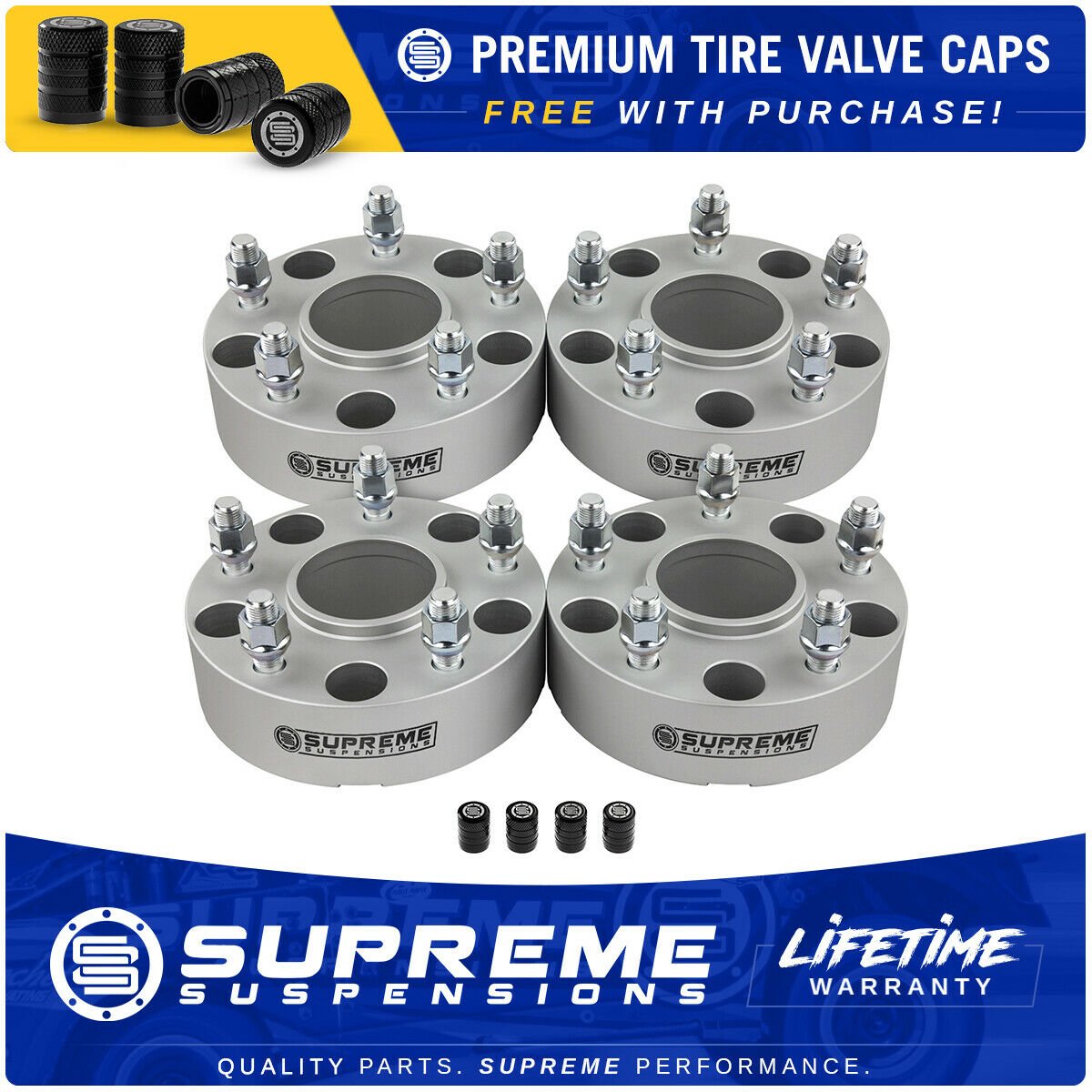 Hub Centric 4x Wheel Spacers w/ Valve Caps For 97-16 Lexus LX 98-20 Toyota Models