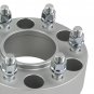 HubC Silver Set of Wheel Spacers 6x135mm + Billet Valve Caps Fits Ford / Lincoln