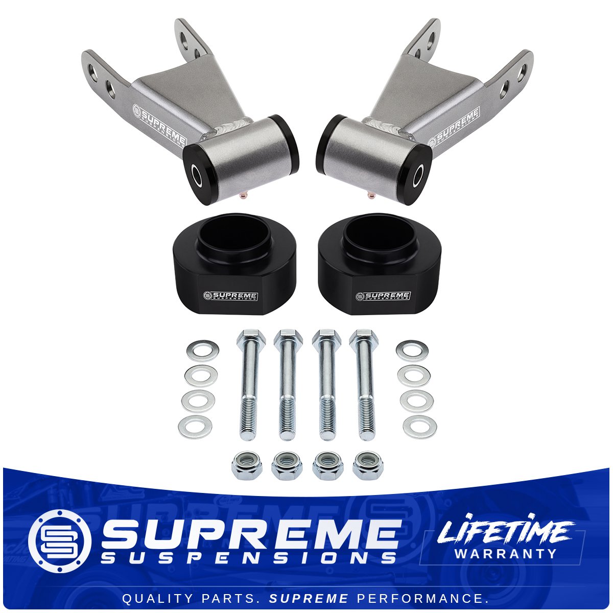 84-01 Jeep Cherokee XJ 2" Full Leveling Lift Kit + Adj Rear Shackles 2WD 4WD PRO