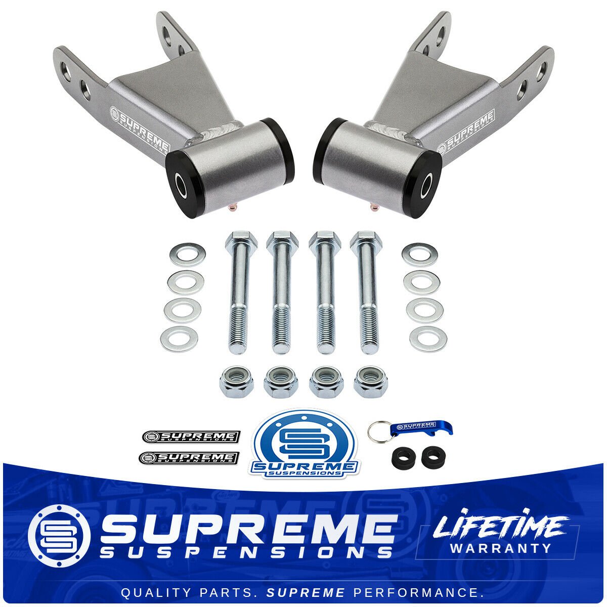 Fits 84-01 Jeep Cherokee XJ 1"-2" Adjustable Rear Steel Shackles Lift Kit 4x2 4x4 PRO