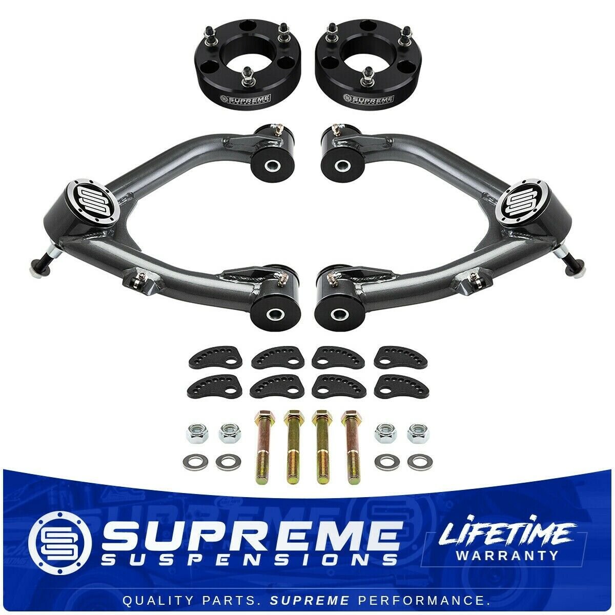 3" Leveling Kit w/ Uni-Ball Upper Control Arms for 2007-2018 Silverado Sierra 2WD 4WD