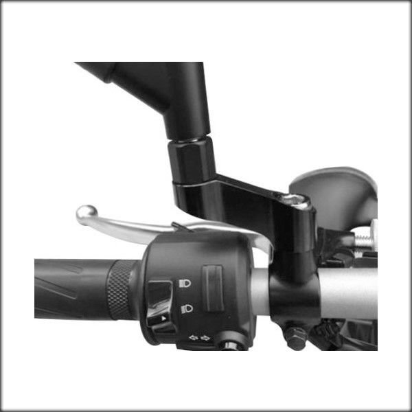 BP 10MM Universal Motorcycle Black Mirror Extenders Riser Kit 1.5" 2
