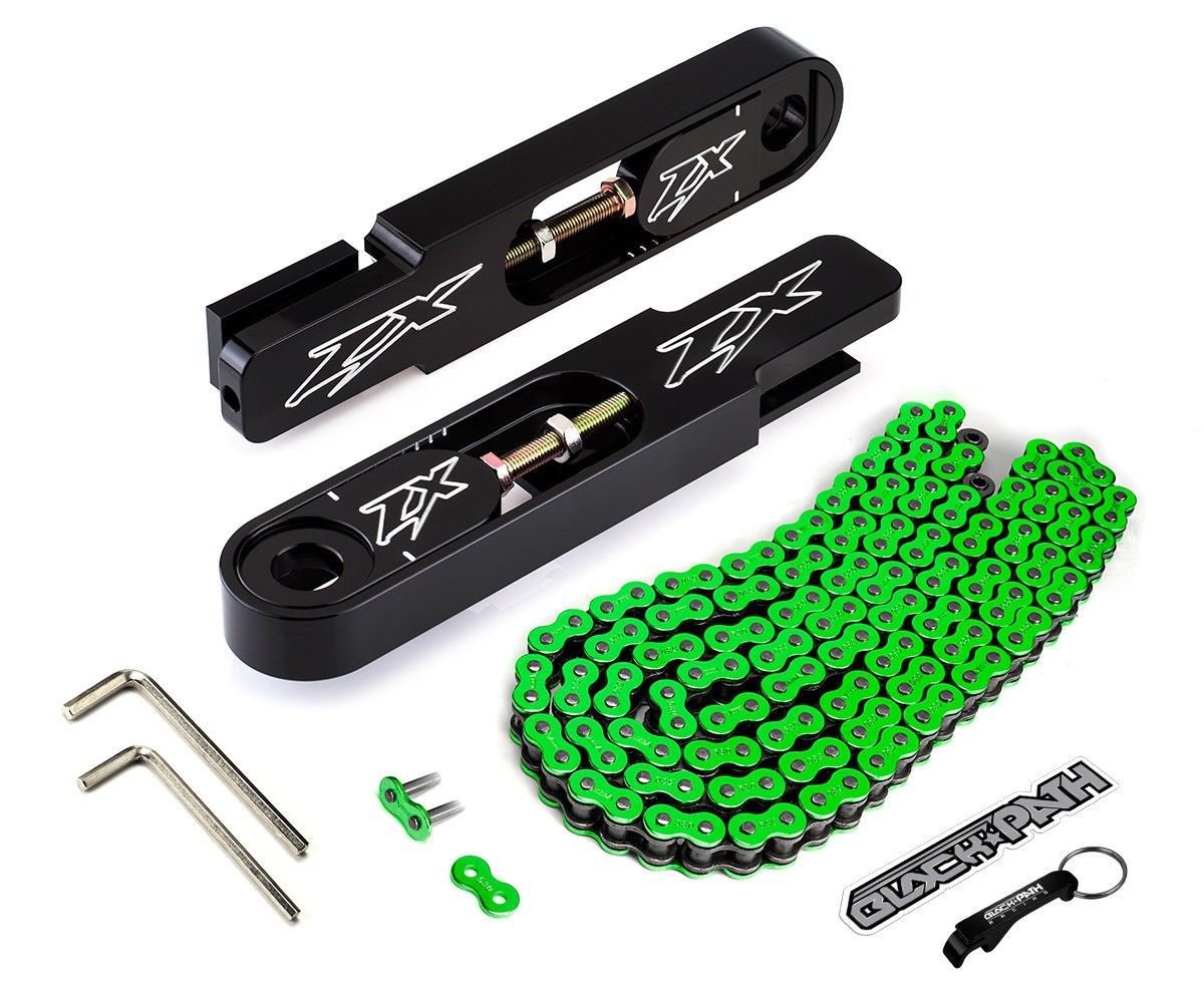 20062011 Kawasaki Ninja ZX14R SwingArm Extensions + Green Chain Kit