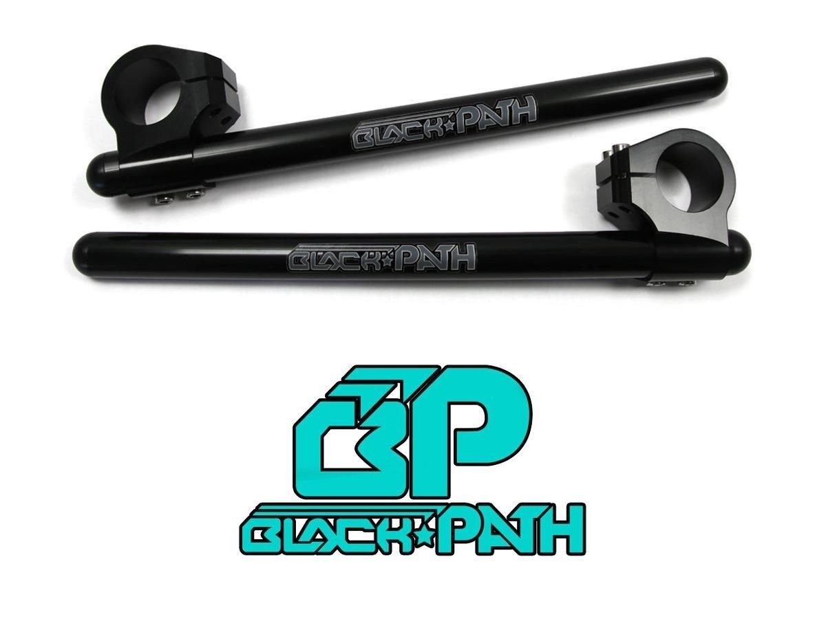 Black Clip-on Handlebars 12.5" long 33mm Moto fork tubes For Honda Cafe Racer