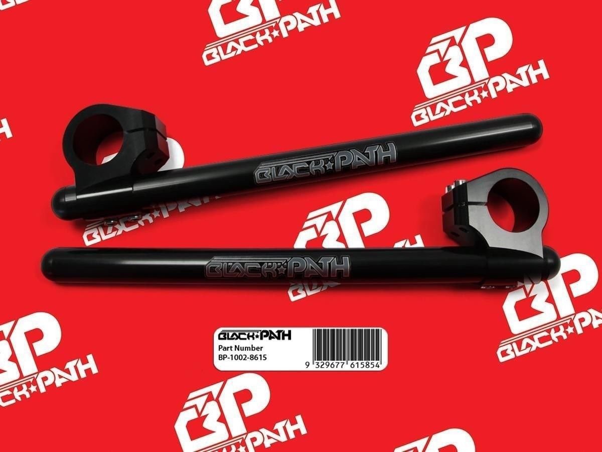 Black Clipon Handlebars 12.5" long 33mm Moto fork tubes For Honda Cafe