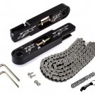 2002-2003 Ninja ZX-9R SwingArm Extensions + Nickel Chain Kit Black
