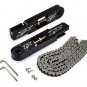2002-2003 Ninja ZX-9R SwingArm Extensions + Nickel Chain Kit Black