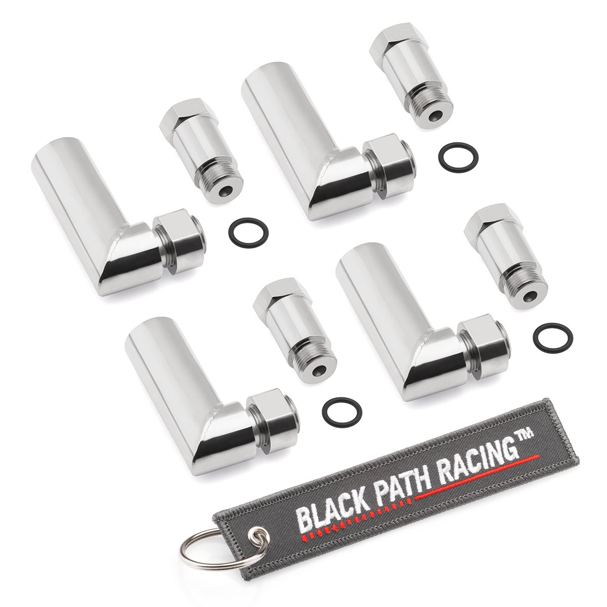 4 pieces O2 Sensor Spacer Extender Header Pipe 90 Degree Angle Kit M18 x 1.5