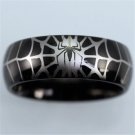 Free engraving 8mm Black Dome Spider Design Tungsten Ring