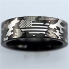 Free engraving 8mm Black Pipe CAMO with US Map Design Tungsten Ring