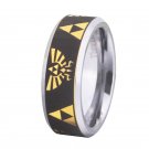 Free engraving 8mm Golden Zelda Design Tungsten Ring