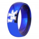 Free engraving 8mm Kentucky Wildcats Design Blue Dome Tungsten Ring
