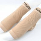 20-30 mmHg Foot Compression Sleeves for Ankle/Heel Support 2Pairs Nude