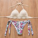 Women Padded Lacework Swimsuits sexy triangle bikini hand-knitted Crochet Bikini Set