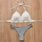 Women Padded Lacework Swimsuits sexy triangle bikini hand-knitted Crochet Bikini Set