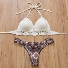 Women Padded Lacework Swimsuits sexy triangle bikini hand-knitted Crochet Bikini Set