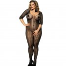 #H3140 Women's sexy lingerie half sleeve mesh cut-out crotchless body stockings fishnet stockings
