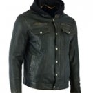 DS782 Men's Lightweight Drum Dyed Distressed Naked Lambskin Jacket
