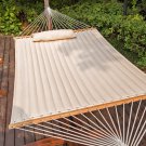 LazyDaze Hammocks 55" Double Quilted Fabric Hammock Swing with Pillow, Natural