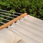 LazyDaze Hammocks 55" Double Quilted Fabric Hammock Swing with Pillow, Natural