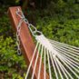 LazyDaze Hammocks 55" Double Quilted Fabric Hammock Swing with Pillow, Natural
