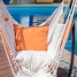 Pillows, Patio Porch Swing Seat, Capacity 350 lbs, Orange/White