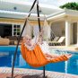 Pillows, Patio Porch Swing Seat, Capacity 350 lbs, Orange/White