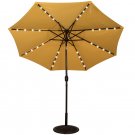 Solar Powered 32 LED Lighted Outdoor Patio Umbrella with Crank and Tilt, 9 Feet (Yellow)