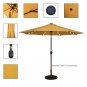 Solar Powered 32 LED Lighted Outdoor Patio Umbrella with Crank and Tilt, 9 Feet (Yellow)