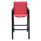 Outdoor Counter Height Bar Stool All Weather 2 PCS Set (Red)