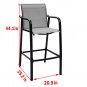 Outdoor Counter Height Bar Stool All Weather 2 PCS Set (Red)