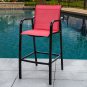 Outdoor Counter Height Bar Stool All Weather 2 PCS Set (Red)