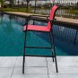 Outdoor Counter Height Bar Stool All Weather 2 PCS Set (Red)