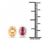 1.23 Carat Genuine Ruby and White Diamond 18K Yellow Gold Earrings