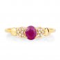 0.36 Carat Genuine Ruby and White Diamond 14K Yellow Gold (Promise) Ring