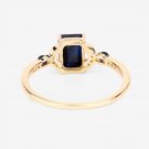 1.64 Carat Genuine Blue Sapphire and White Diamond 14K Yellow Gold (Promise)Ring