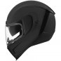 Full Face Motorcycle Helmet Double Visor Icon AIRFORM Solid Rubatone Matt Black