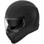 Full Face Motorcycle Helmet Double Visor Icon AIRFORM Solid Rubatone Matt Black