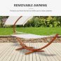 Outsunny Outdoor Hammock with Stand & Accessories, Heavy Duty Wooden Frame