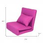 Pink 5-Position Adjustable Flip Chair/Bed