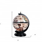 13" Brown And Black World Map Globe Chess Game Set