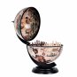 13" Brown And Black World Map Globe Chess Game Set