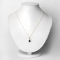 0.91 Carat Genuine Blue Sapphire and White Diamond 14K Yellow Gold Pendant
