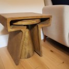 Tyson Nesting End Table 2-Piece Set In Modern Royal Walnut Finish On Solid Wood