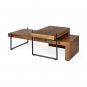Set Of Two Brown Solid Wood And Wood Nested Coffee Tables
